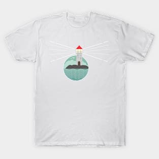 Lighthouse illustration with dark background T-Shirt